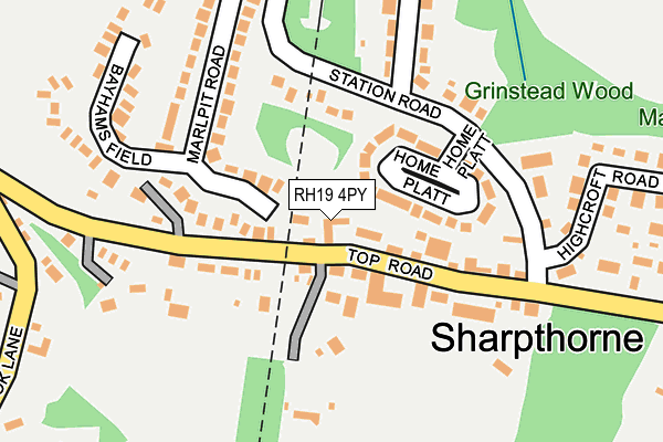 RH19 4PY map - OS OpenMap – Local (Ordnance Survey)