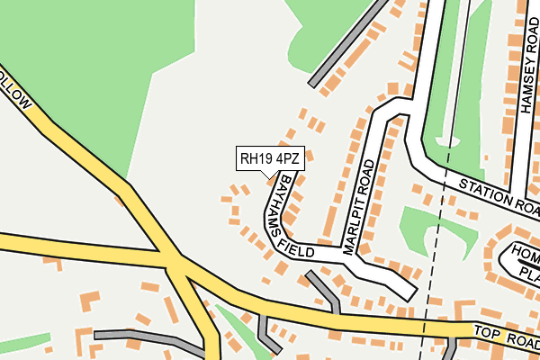 RH19 4PZ map - OS OpenMap – Local (Ordnance Survey)