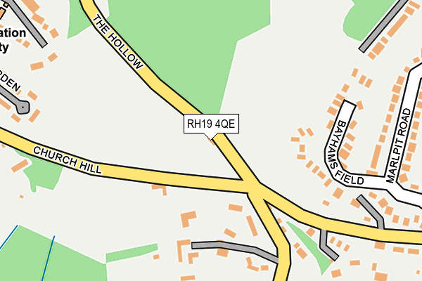 RH19 4QE map - OS OpenMap – Local (Ordnance Survey)