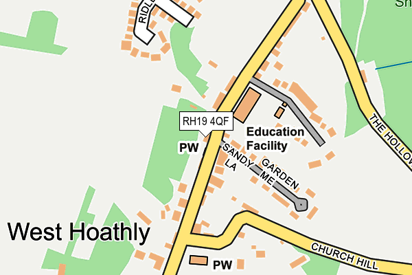 RH19 4QF map - OS OpenMap – Local (Ordnance Survey)