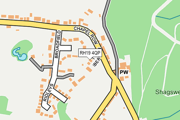 RH19 4QP map - OS OpenMap – Local (Ordnance Survey)