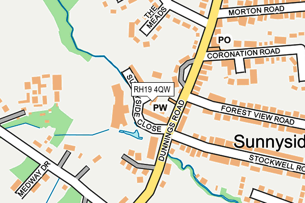 RH19 4QW map - OS OpenMap – Local (Ordnance Survey)