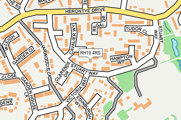 RH19 4RS map - OS OpenMap – Local (Ordnance Survey)