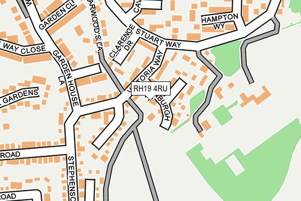 RH19 4RU map - OS OpenMap – Local (Ordnance Survey)