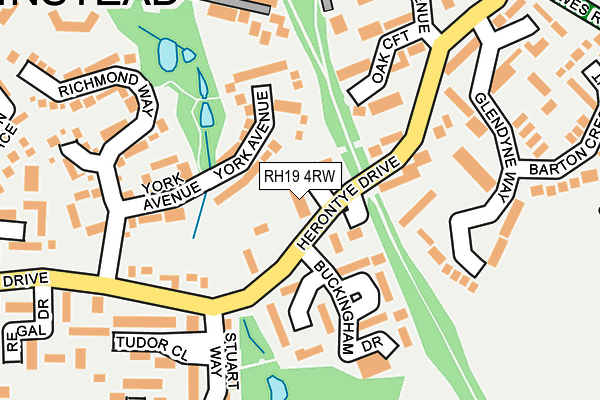 RH19 4RW map - OS OpenMap – Local (Ordnance Survey)