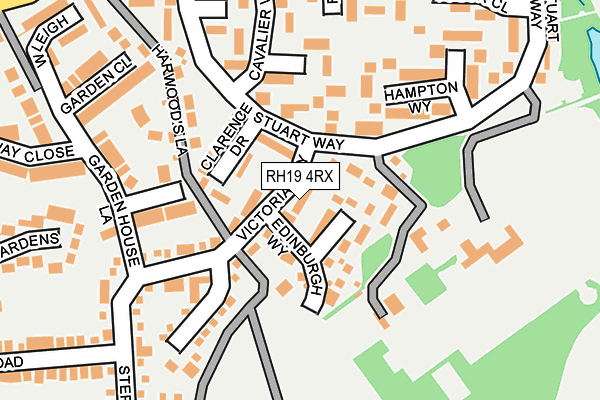 RH19 4RX map - OS OpenMap – Local (Ordnance Survey)