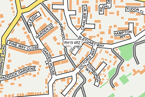 RH19 4RZ map - OS OpenMap – Local (Ordnance Survey)