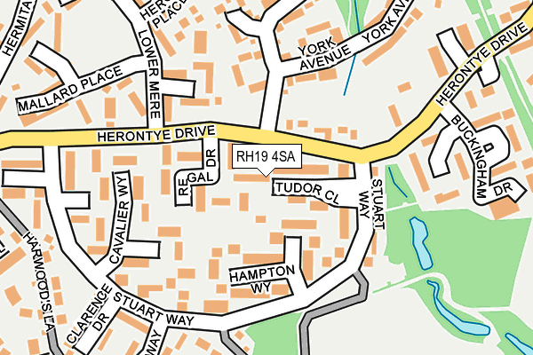 RH19 4SA map - OS OpenMap – Local (Ordnance Survey)