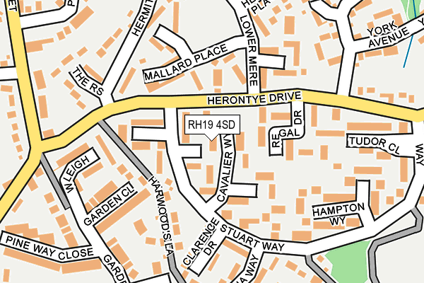 RH19 4SD map - OS OpenMap – Local (Ordnance Survey)
