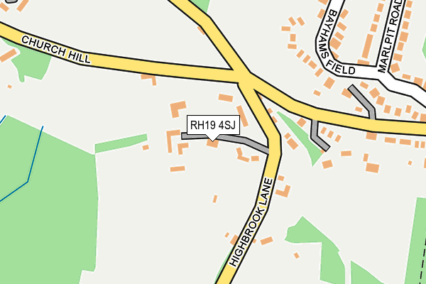 RH19 4SJ map - OS OpenMap – Local (Ordnance Survey)