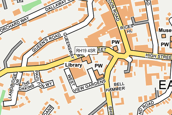 RH19 4SR map - OS OpenMap – Local (Ordnance Survey)
