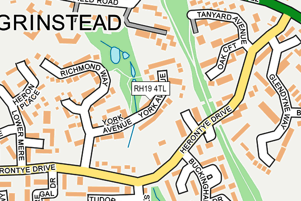 RH19 4TL map - OS OpenMap – Local (Ordnance Survey)