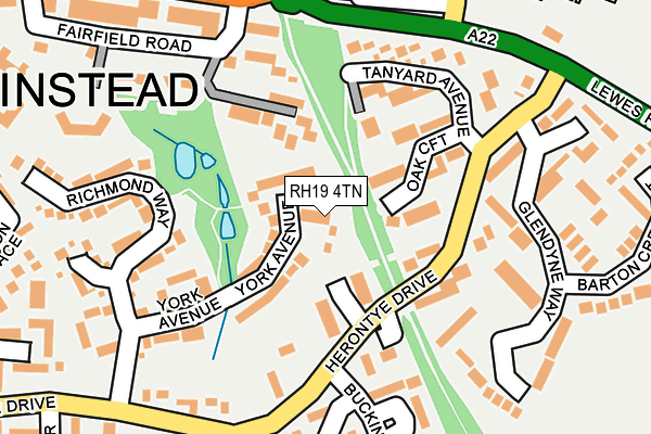 RH19 4TN map - OS OpenMap – Local (Ordnance Survey)