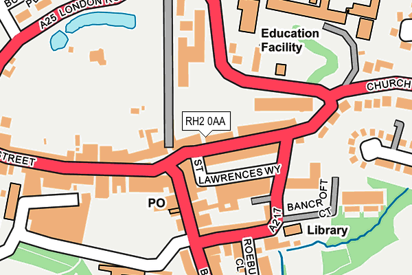 RH2 0AA map - OS OpenMap – Local (Ordnance Survey)