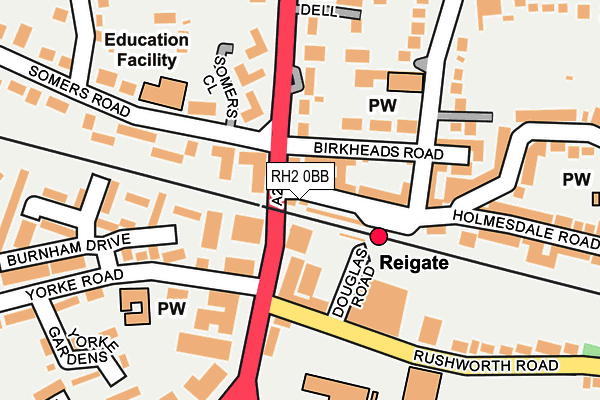 RH2 0BB map - OS OpenMap – Local (Ordnance Survey)