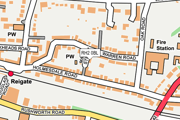 RH2 0BL map - OS OpenMap – Local (Ordnance Survey)