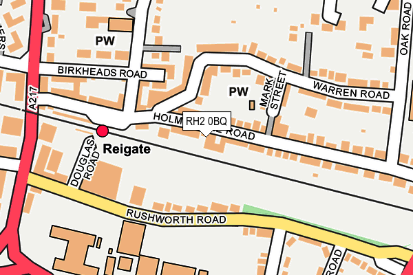 RH2 0BQ map - OS OpenMap – Local (Ordnance Survey)