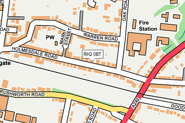 RH2 0BT map - OS OpenMap – Local (Ordnance Survey)