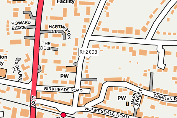 RH2 0DB map - OS OpenMap – Local (Ordnance Survey)