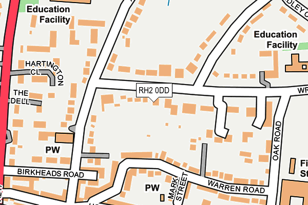 RH2 0DD map - OS OpenMap – Local (Ordnance Survey)