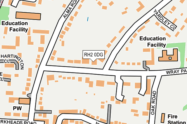 RH2 0DG map - OS OpenMap – Local (Ordnance Survey)