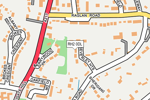 RH2 0DL map - OS OpenMap – Local (Ordnance Survey)