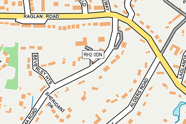RH2 0DN map - OS OpenMap – Local (Ordnance Survey)