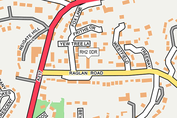 RH2 0DR map - OS OpenMap – Local (Ordnance Survey)