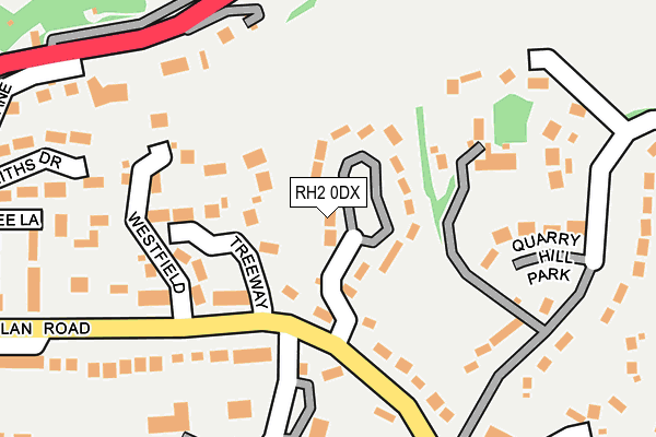 RH2 0DX map - OS OpenMap – Local (Ordnance Survey)