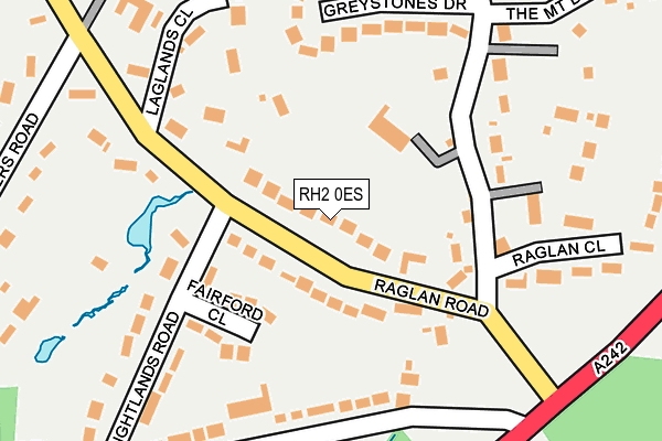 RH2 0ES map - OS OpenMap – Local (Ordnance Survey)