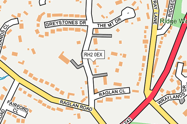 RH2 0EX map - OS OpenMap – Local (Ordnance Survey)