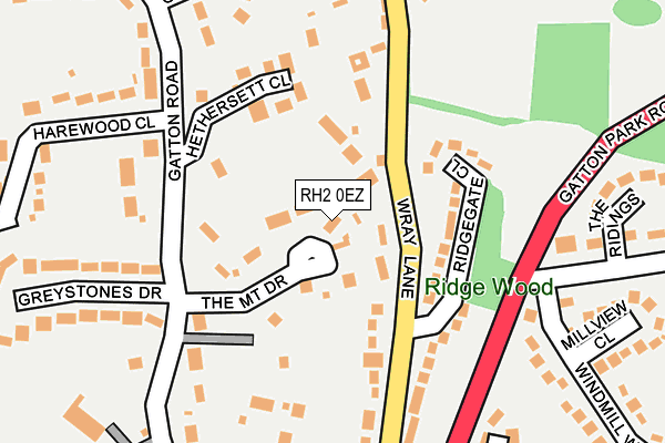 RH2 0EZ map - OS OpenMap – Local (Ordnance Survey)