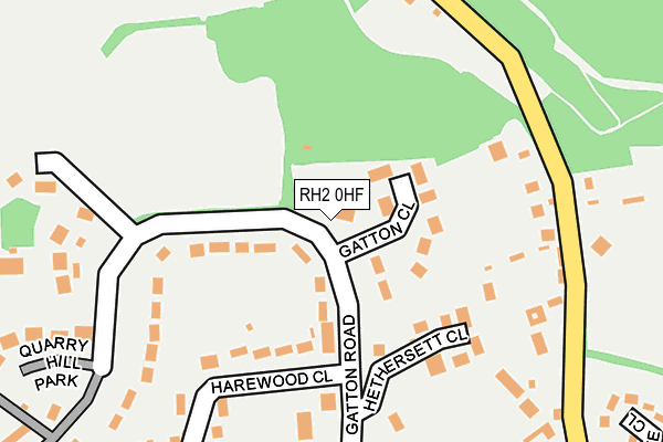 RH2 0HF map - OS OpenMap – Local (Ordnance Survey)