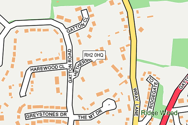 RH2 0HQ map - OS OpenMap – Local (Ordnance Survey)