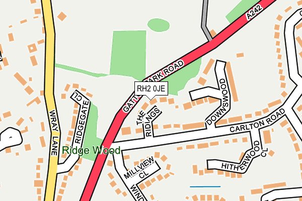 RH2 0JE map - OS OpenMap – Local (Ordnance Survey)