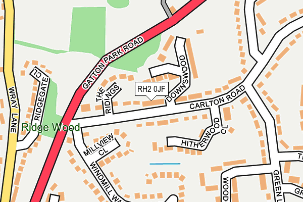 RH2 0JF map - OS OpenMap – Local (Ordnance Survey)