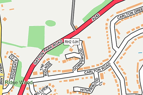 RH2 0JH map - OS OpenMap – Local (Ordnance Survey)