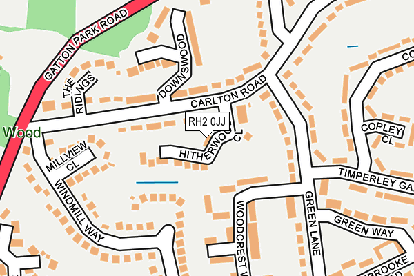 RH2 0JJ map - OS OpenMap – Local (Ordnance Survey)