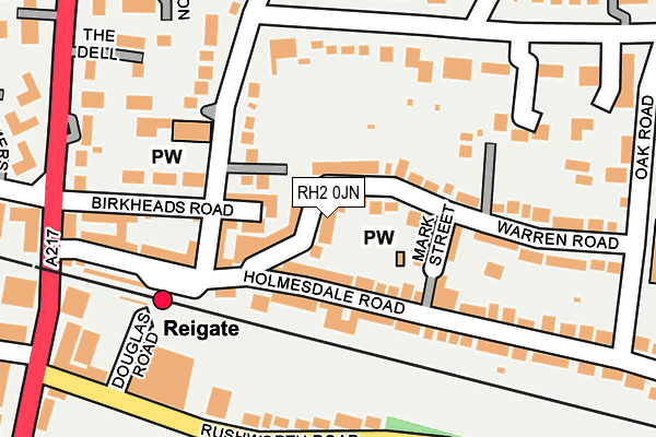 RH2 0JN map - OS OpenMap – Local (Ordnance Survey)