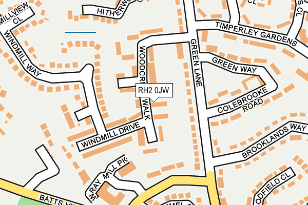 RH2 0JW map - OS OpenMap – Local (Ordnance Survey)