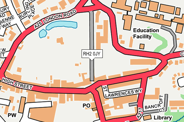 RH2 0JY map - OS OpenMap – Local (Ordnance Survey)