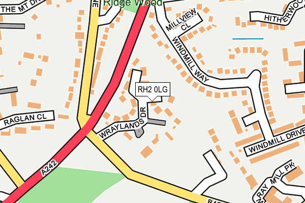 RH2 0LG map - OS OpenMap – Local (Ordnance Survey)