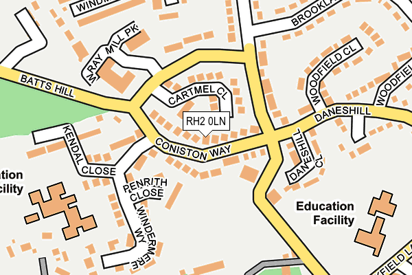 RH2 0LN map - OS OpenMap – Local (Ordnance Survey)