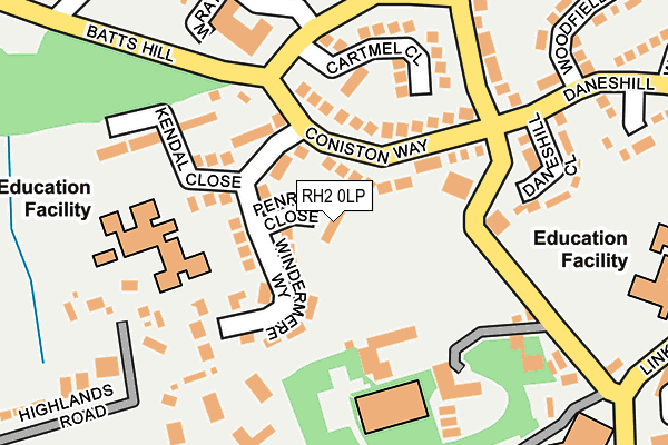 RH2 0LP map - OS OpenMap – Local (Ordnance Survey)