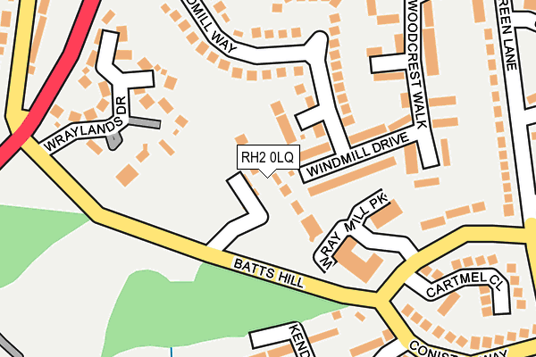 RH2 0LQ map - OS OpenMap – Local (Ordnance Survey)
