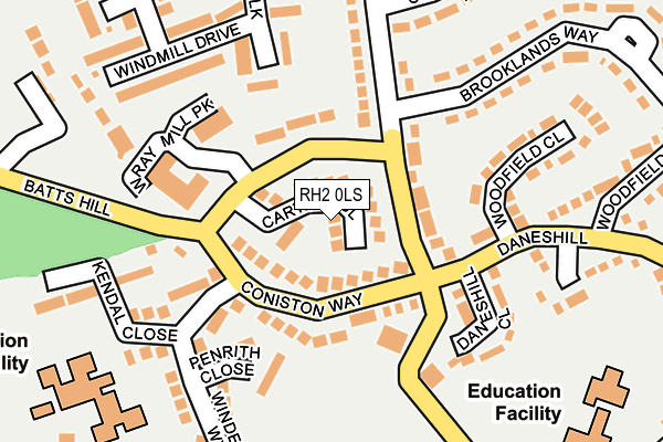 RH2 0LS map - OS OpenMap – Local (Ordnance Survey)