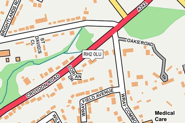 RH2 0LU map - OS OpenMap – Local (Ordnance Survey)