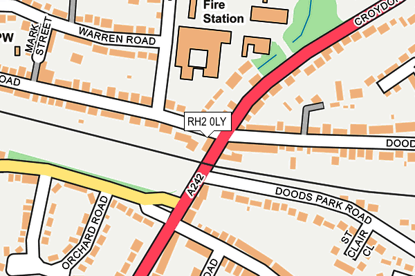RH2 0LY map - OS OpenMap – Local (Ordnance Survey)