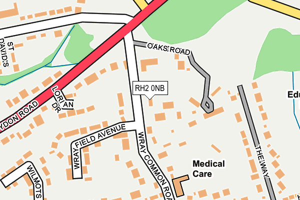 RH2 0NB map - OS OpenMap – Local (Ordnance Survey)