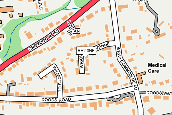 RH2 0NF map - OS OpenMap – Local (Ordnance Survey)